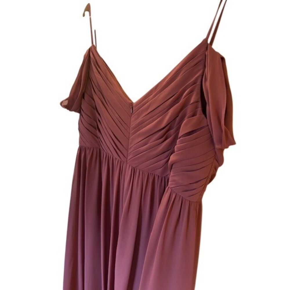 Revelry Terracotta Off the Shoulder Bridesmaid Maxi Dress Earthy Size 18 - Picture 4 of 9